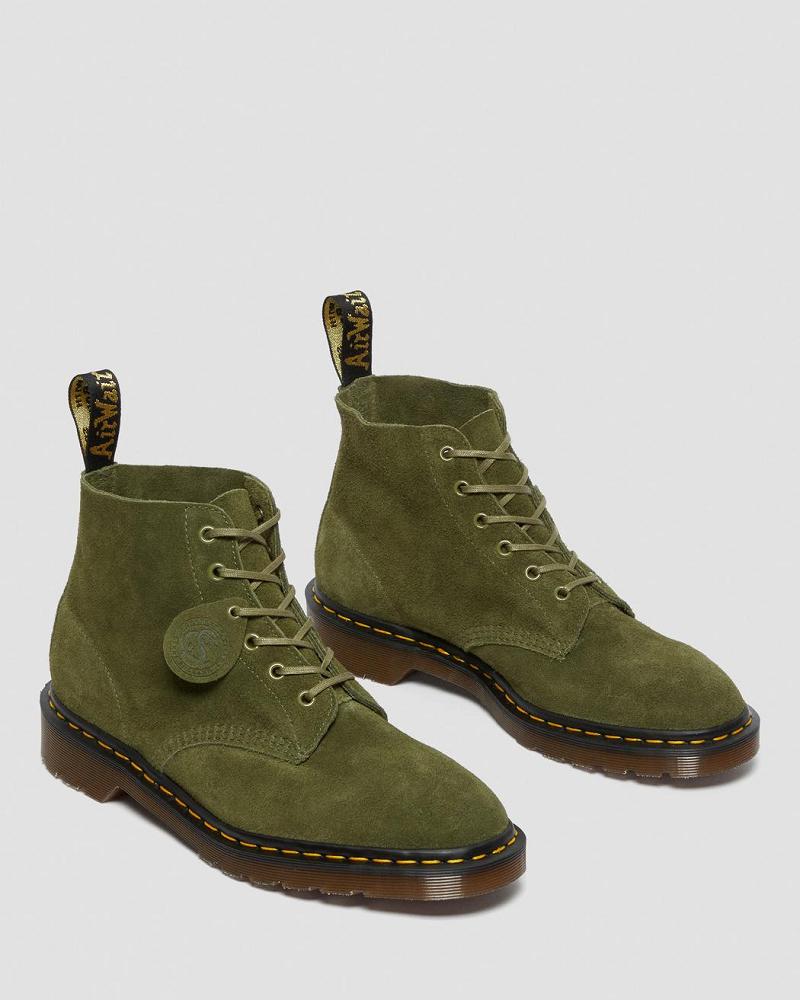 Green Men's Dr Martens 101 Made in England Suede Ankle Boots | CA 408XYU